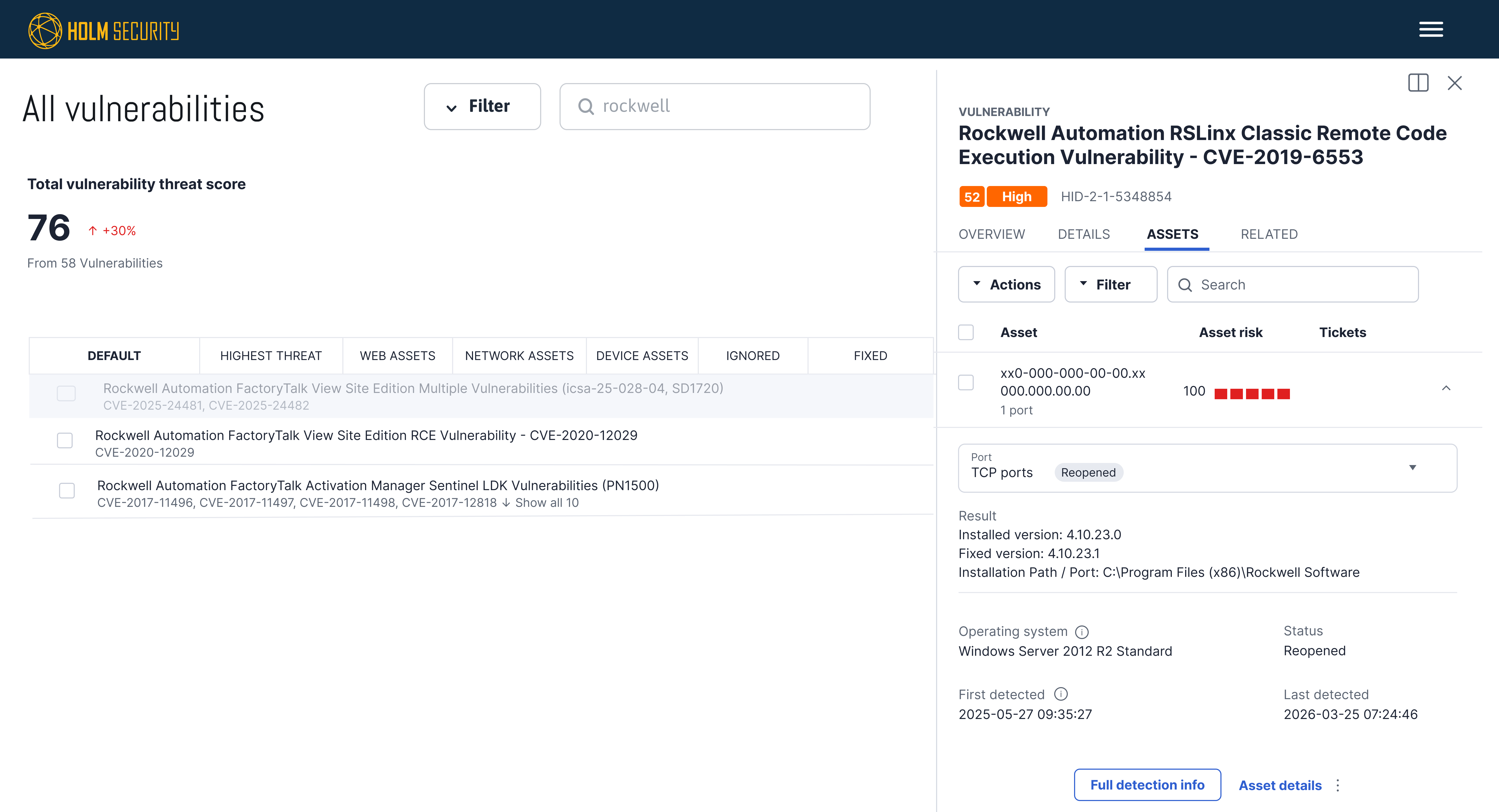OT Vulnerabilities Details