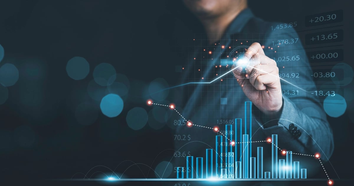 virtual technical graph and chart for technology investment