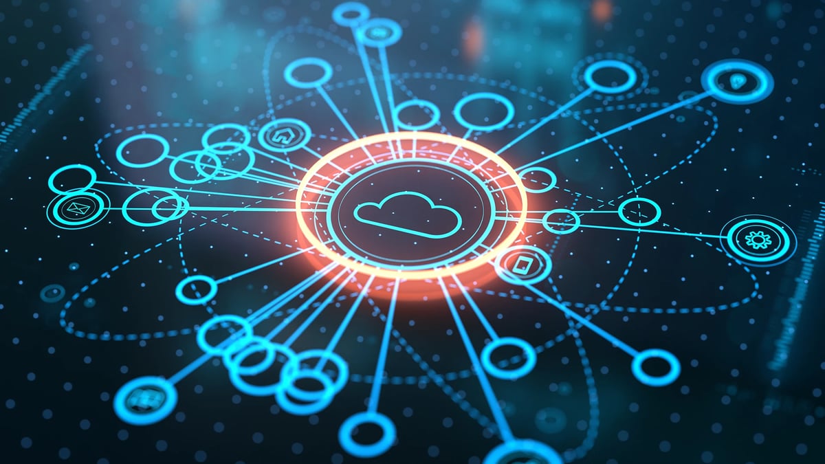 Cloud architecture platform. Internet infrastructure concept