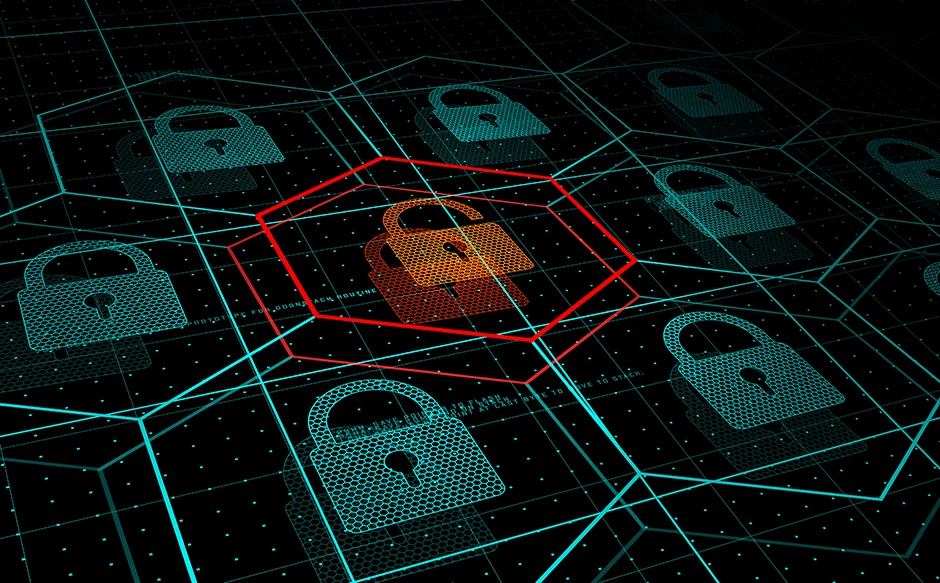 DDoS attack Cyber security and hacking concept.