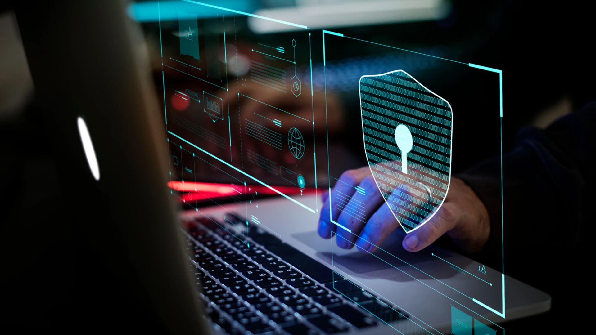 man using a cyber security program